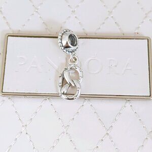 Pandora Pretzel Dangle Charm S925 Sterling Silver with box